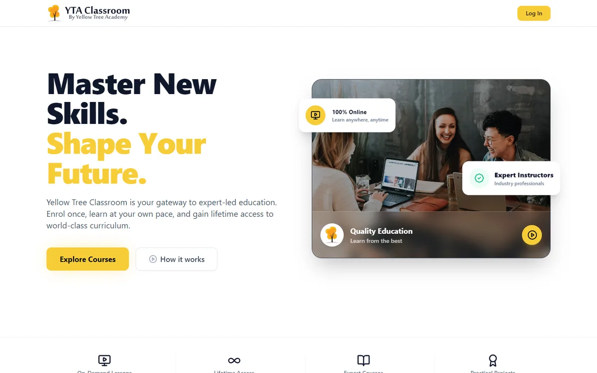YTA Classroom demo website